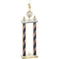 Double Flag USA Second Place Golf Trophy