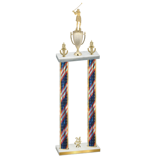 Double Flag USA Year Golf Trophy