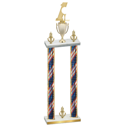 Double Flag USA Victory Golf Trophy