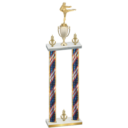 Double Flag USA Victory Karate Trophy