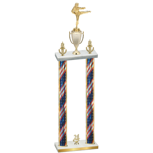 Double Flag USA Year Karate Trophy