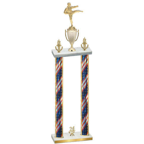 Double Flag USA Year Karate Trophy