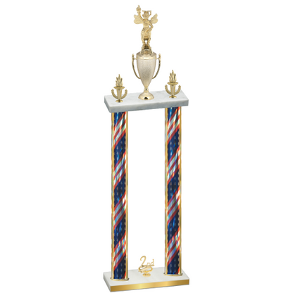 Double Flag USA Second Place Academics Trophy