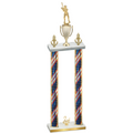 Double Flag USA Second Place Baseball Trophy