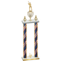 Double Flag USA Third Place Baseball Trophy