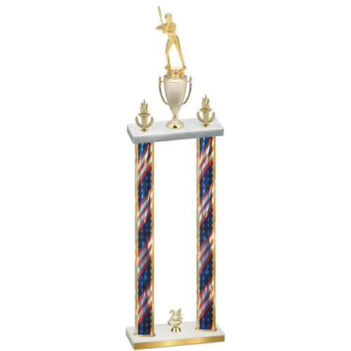 Double Flag USA Year Softball Trophy