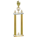 Double Gold Carbon Fiber Year Rugby Trophy
