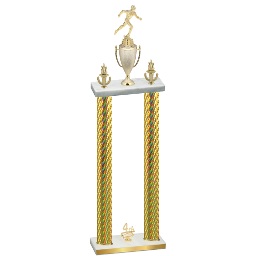 Double Gold Carbon Fiber Fourth Place Running Trophy