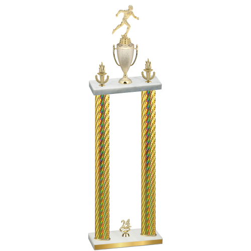 Double Gold Carbon Fiber Year Running Trophy