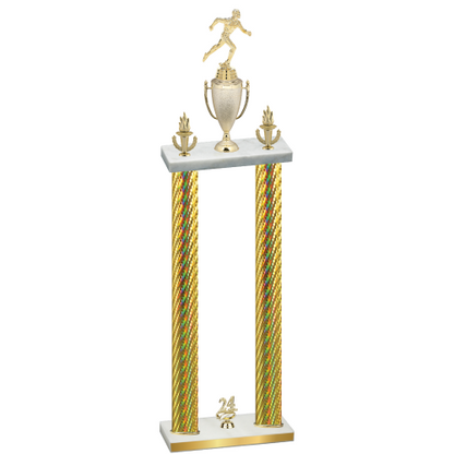 Double Gold Carbon Fiber Year Running Trophy