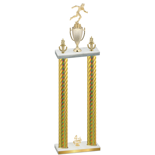 Double Gold Carbon Fiber Fourth Place Running Trophy