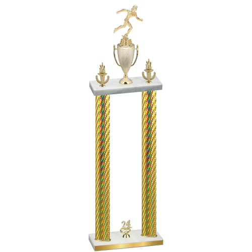Double Gold Carbon Fiber Year Running Trophy