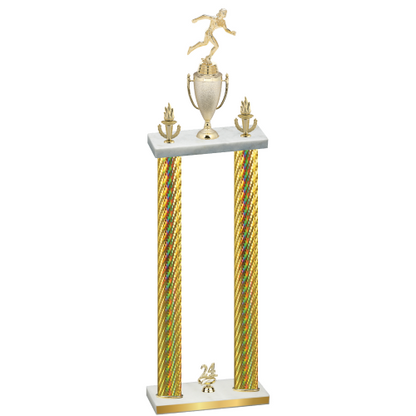 Double Gold Carbon Fiber Year Running Trophy