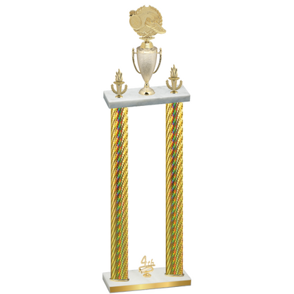 Double Gold Carbon Fiber Fourth Place Running Trophy