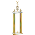Double Gold Carbon Fiber Third Place Tennis Trophy