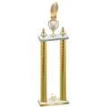 Double Gold Carbon Fiber Second Place Football Trophy