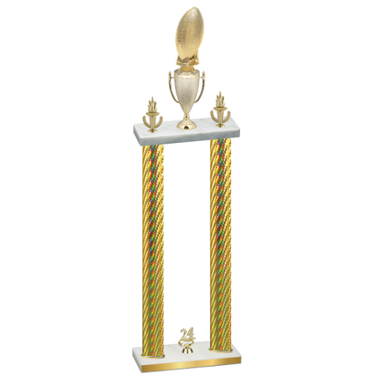 Double Gold Carbon Fiber Year Football Trophy