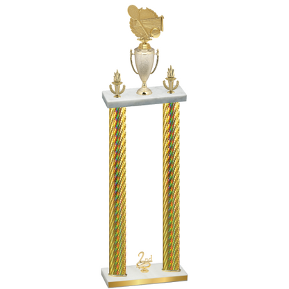 Double Gold Carbon Fiber Second Place Tennis Trophy
