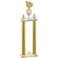 Double Gold Carbon Fiber Fourth Place Tennis Trophy