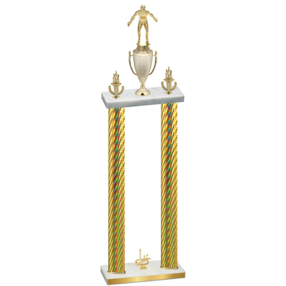 Double Gold Carbon Fiber First Place Wrestling Trophy