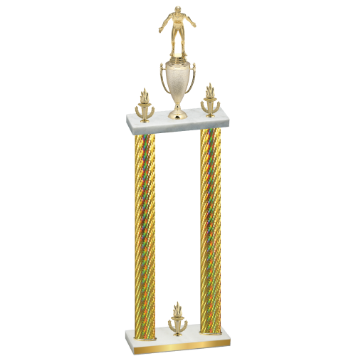 Double Gold Carbon Fiber Victory Wrestling Trophy