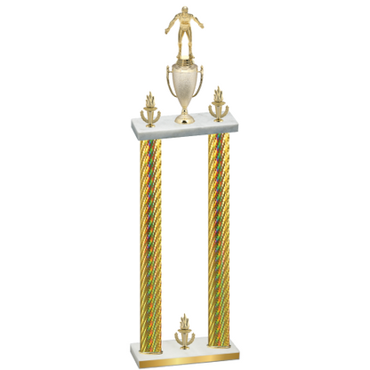 Double Gold Carbon Fiber Victory Wrestling Trophy