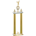 Double Gold Carbon Fiber Third Place Volleyball Trophy