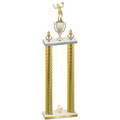 Double Gold Carbon Fiber Third Place Volleyball Trophy