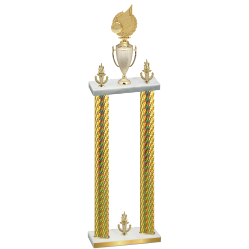 Double Gold Carbon Fiber Victory Volleyball Trophy