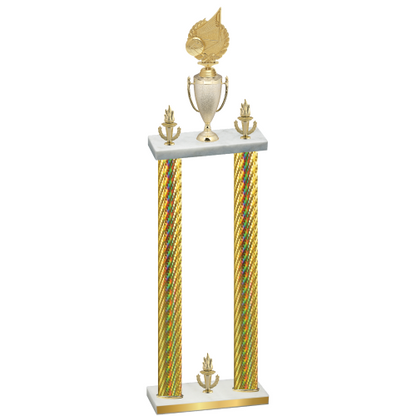 Double Gold Carbon Fiber Victory Volleyball Trophy