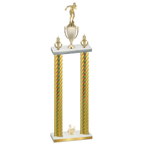 Double Gold Carbon Fiber Third Place Swimming Trophy