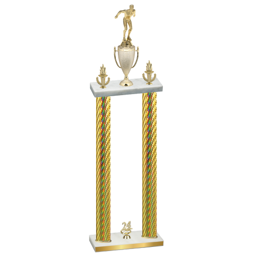 Double Gold Carbon Fiber Year Swimming Trophy