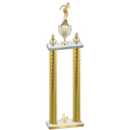 Double Gold Carbon Fiber Third Place Tennis Trophy