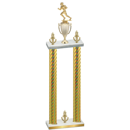 Double Gold Carbon Fiber Victory Football Trophy