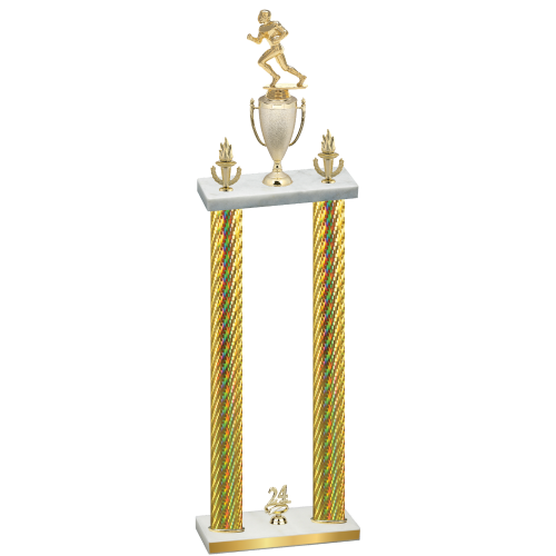 Double Gold Carbon Fiber Year Football Trophy