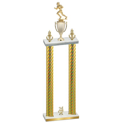 Double Gold Carbon Fiber Year Football Trophy