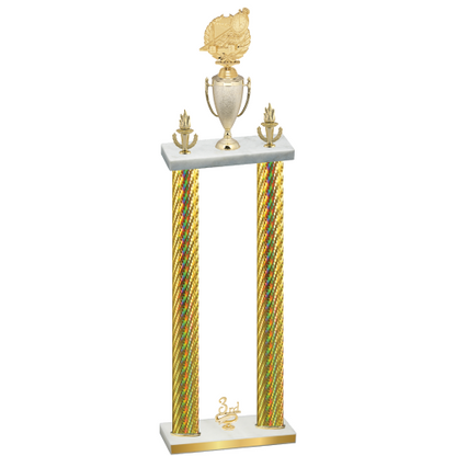 Double Gold Carbon Fiber Third Place Swimming Trophy