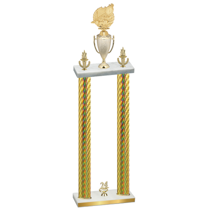 Double Gold Carbon Fiber Year Swimming Trophy