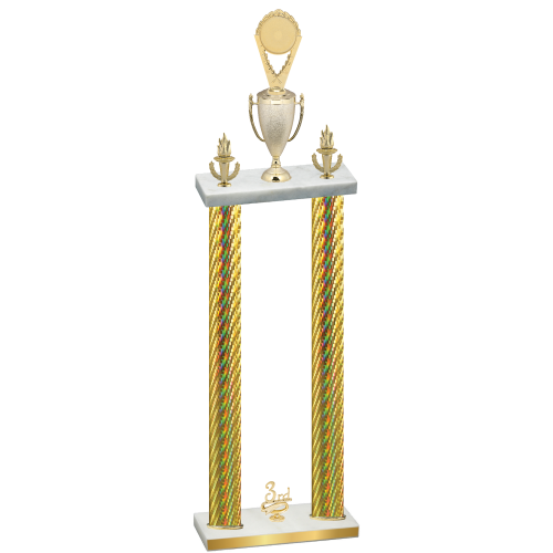 Double Gold Carbon Fiber Third Place Insert Trophy