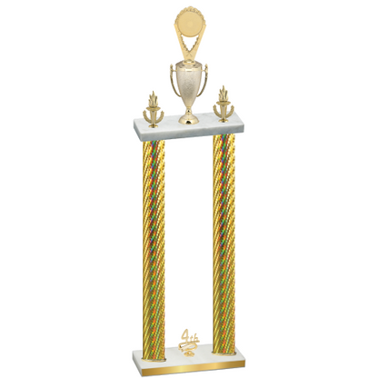 Double Gold Carbon Fiber Fourth Place Insert Trophy