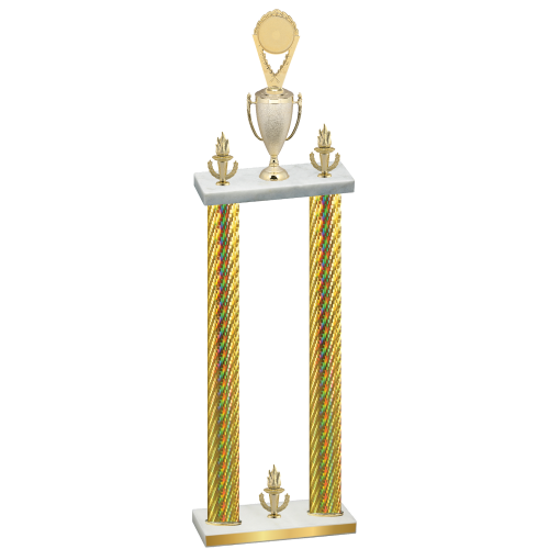 Double Gold Carbon Fiber Victory Insert Trophy