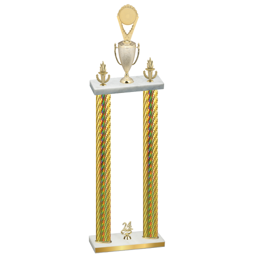 Double Gold Carbon Fiber Year Insert Trophy