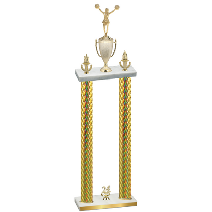 Double Gold Carbon Fiber Year Cheerleading Trophy