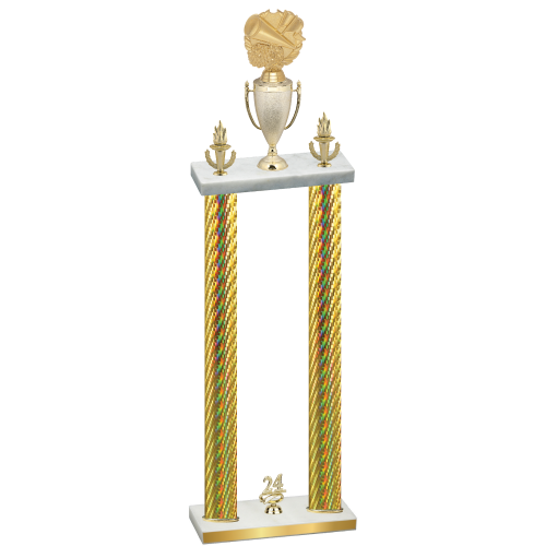 Double Gold Carbon Fiber Year Cheerleading Trophy