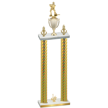Double Gold Carbon Fiber First Place Hockey Trophy