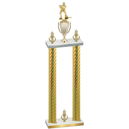 Double Gold Carbon Fiber Victory Hockey Trophy