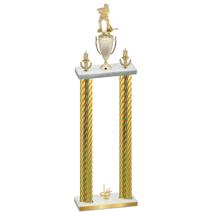 Double Gold Carbon Fiber First Place Hockey Trophy
