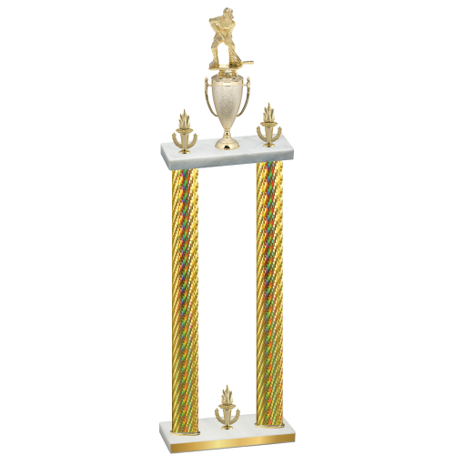 Double Gold Carbon Fiber Victory Hockey Trophy