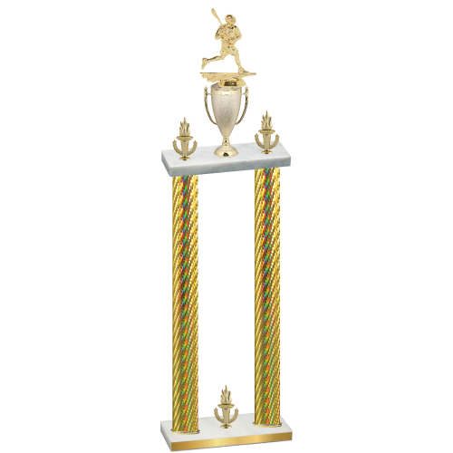 Double Gold Carbon Fiber Victory Lacrosse Trophy