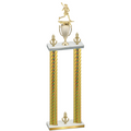 Double Gold Carbon Fiber Victory Lacrosse Trophy